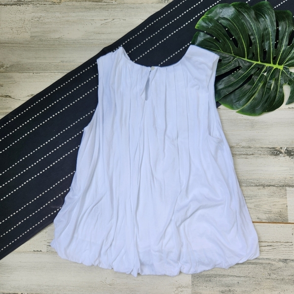 Madewell Sleeveless Crewneck Bubble Top Tank White Small - Picture 6 of 7